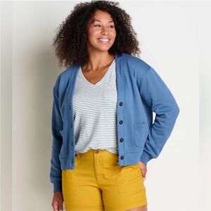Toad&Co Women's Blue Hemp Daybreaker Cardigan Size Medium
